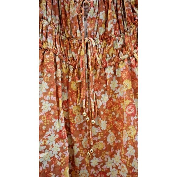 Free People OB1434212 Women's Sz XS Floral Show Me Love Square Neck Romper $148 - Picture 4 of 11